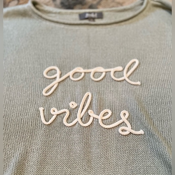 MARLED Women's Light Blue Good Vibes Knit Long Sleeve Top Size M - Picture 4 of 10